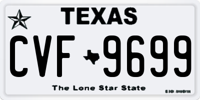 TX license plate CVF9699
