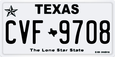 TX license plate CVF9708