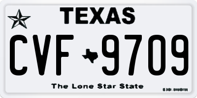 TX license plate CVF9709