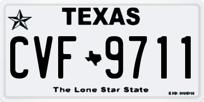 TX license plate CVF9711