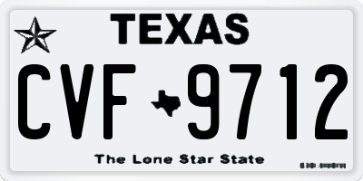 TX license plate CVF9712