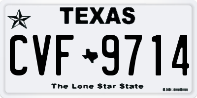 TX license plate CVF9714