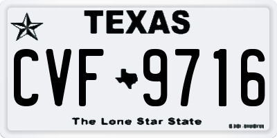 TX license plate CVF9716