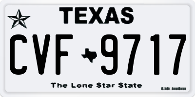 TX license plate CVF9717