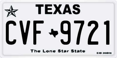 TX license plate CVF9721