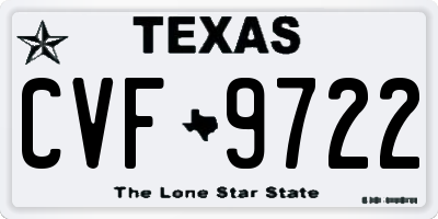 TX license plate CVF9722
