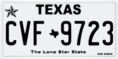 TX license plate CVF9723