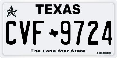 TX license plate CVF9724