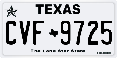 TX license plate CVF9725