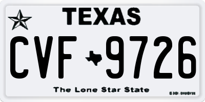 TX license plate CVF9726