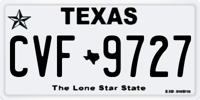 TX license plate CVF9727