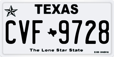 TX license plate CVF9728