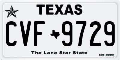 TX license plate CVF9729