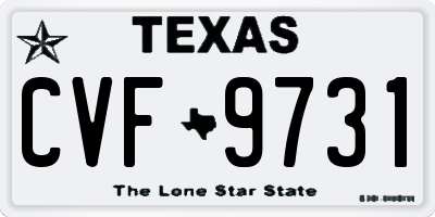 TX license plate CVF9731