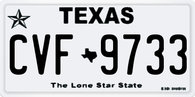 TX license plate CVF9733