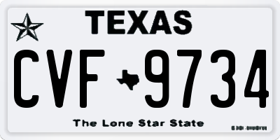 TX license plate CVF9734