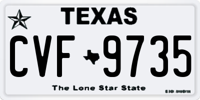 TX license plate CVF9735