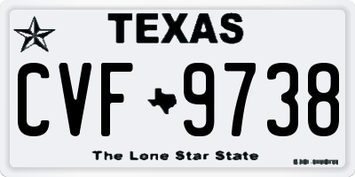 TX license plate CVF9738