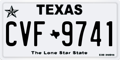 TX license plate CVF9741