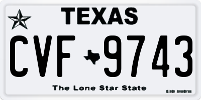 TX license plate CVF9743