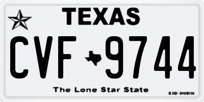 TX license plate CVF9744