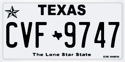 TX license plate CVF9747
