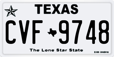 TX license plate CVF9748