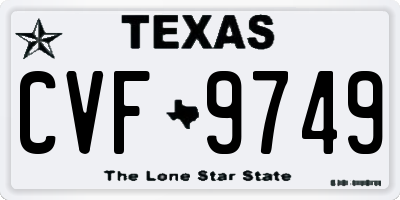 TX license plate CVF9749