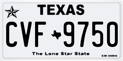 TX license plate CVF9750