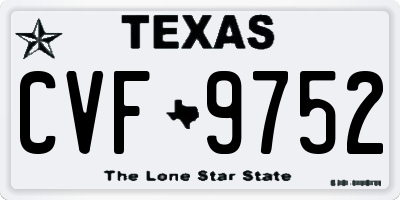 TX license plate CVF9752