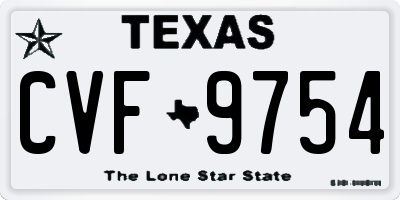 TX license plate CVF9754
