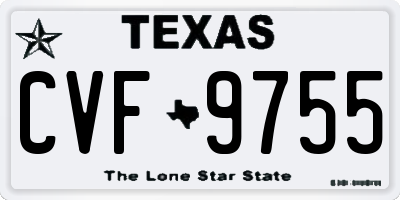 TX license plate CVF9755
