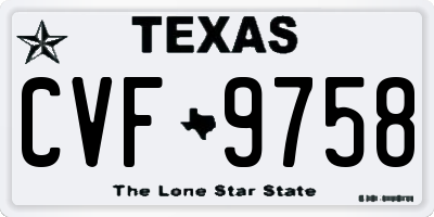 TX license plate CVF9758