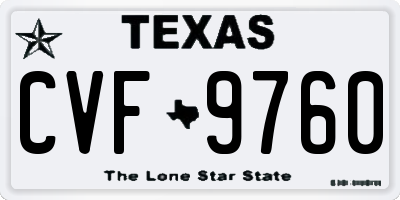 TX license plate CVF9760