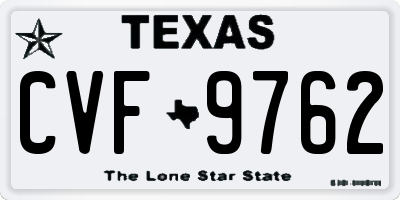 TX license plate CVF9762