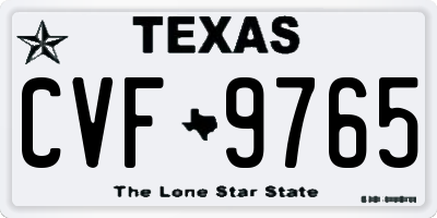 TX license plate CVF9765