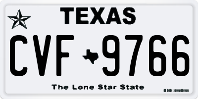 TX license plate CVF9766