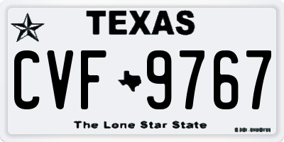 TX license plate CVF9767
