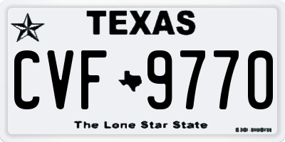 TX license plate CVF9770