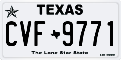 TX license plate CVF9771