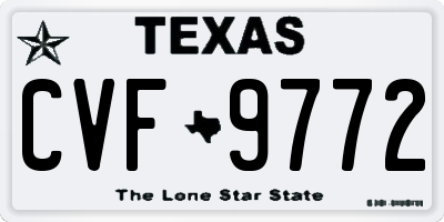 TX license plate CVF9772