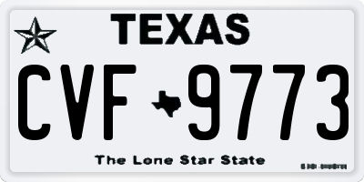 TX license plate CVF9773