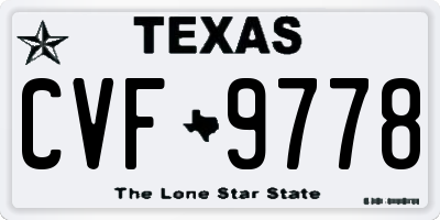 TX license plate CVF9778