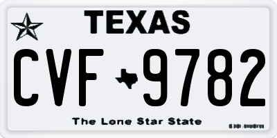 TX license plate CVF9782