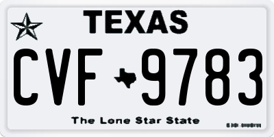 TX license plate CVF9783