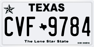 TX license plate CVF9784