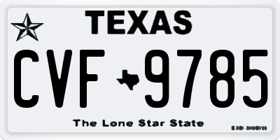 TX license plate CVF9785
