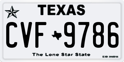 TX license plate CVF9786