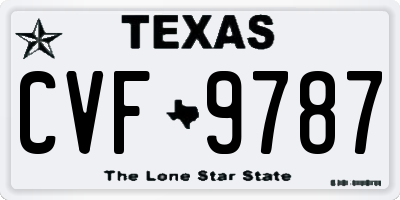 TX license plate CVF9787