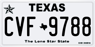 TX license plate CVF9788